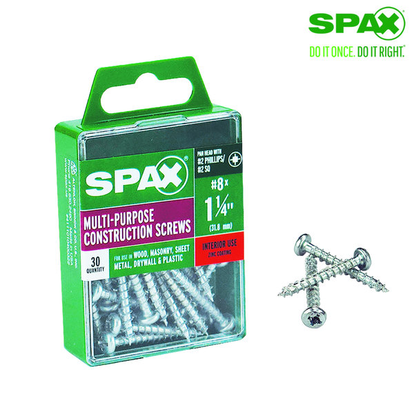 Spax Scrw Spax Ph 8X1.25 Bx30 4111010400322